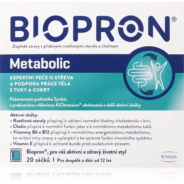 Biopron® Metabolic komplexní probiotikum pro udržení normální hladiny cholesterolu 20 ks