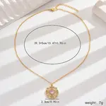 Vintage Ethnic Style Brass Pave Cubic Zirconia Flower Collarbone Pendant Necklaces for Women