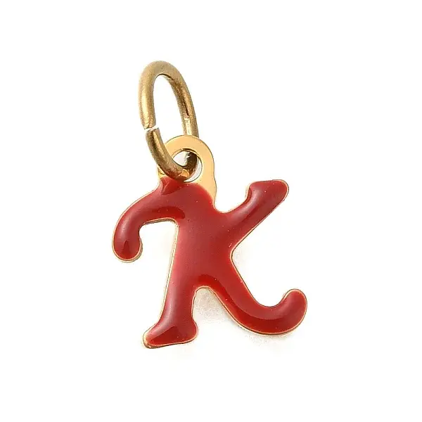 Ion Plating(IP) 304 Stainless Steel Enamel Alphabet Charms