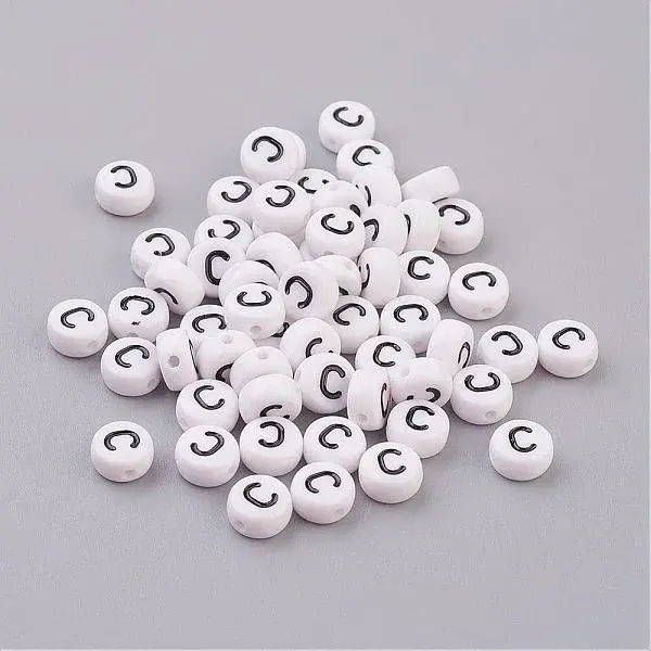 Acrylic Horizontal Hole Letter Beads