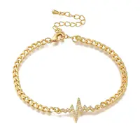 Heartbeat Brass Micro Pave Cubic Zirconia Card Paper Chain Bracelets for Women