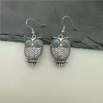 Bohemian Vintage Owl Ear Dangle Earrings