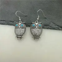 Bohemian Vintage Owl Ear Dangle Earrings
