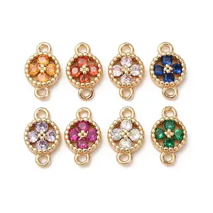 Brass Pave Cubic Zirconia Connector Charms