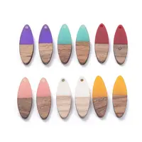 6 Colors Resin & Walnut Wood Pendants