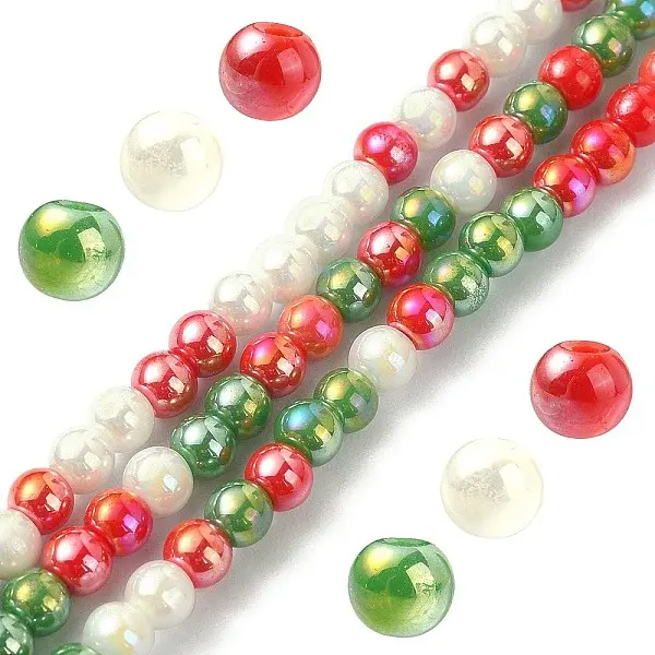 Opaque Electroplate Glass Beads Strands