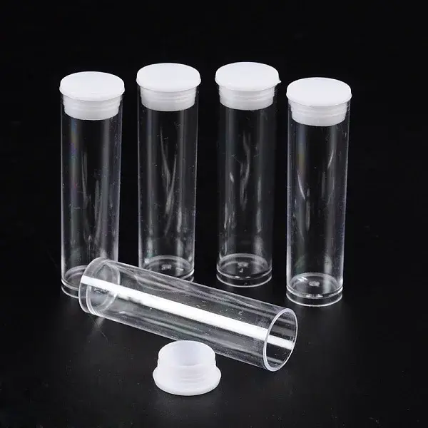 Clear Tube Plastic Bead Containers with Lid