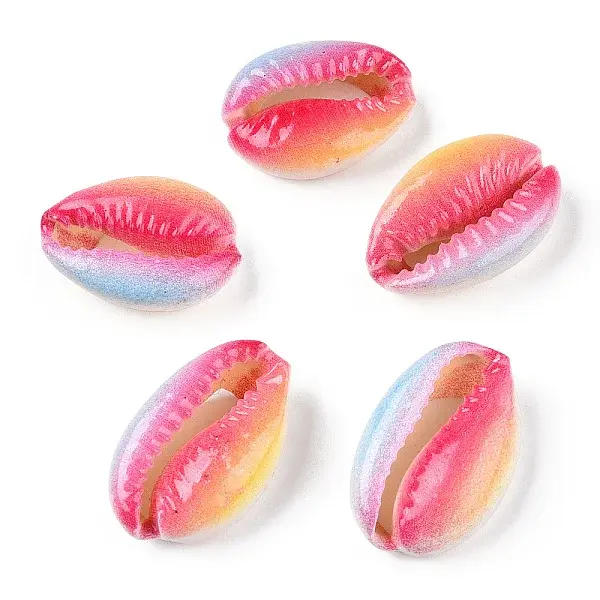 Printed Cowrie Shell Beads