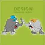 Dekorace na zeď sloni pár - 8ks