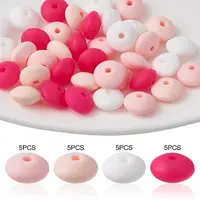 20Pcs 4 Colors Food Grade Eco-Friendly Silicone Focal Beads