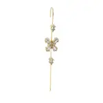 Brass Crystal Rhinestone Ear Wrap Crawler Hook Earrings for Women
