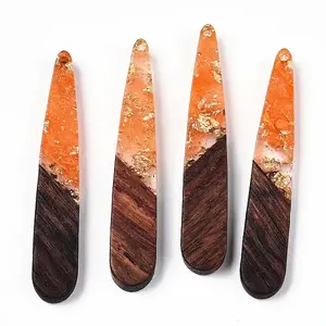 Transparent Resin & Walnut Wood Pendants