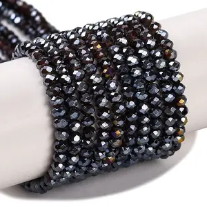 Baking Electroplate Glass Beads Strands