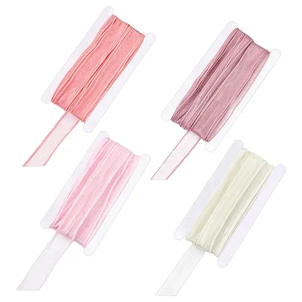 4 Cards 4 Colors Polyester Chiffon Ribbon