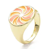 Pinwheel Pattern Alloy Enamel Finger Rings