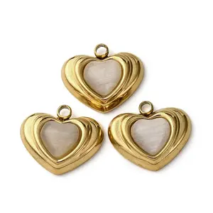 304 Stainless Steel Cat Eye Pendants