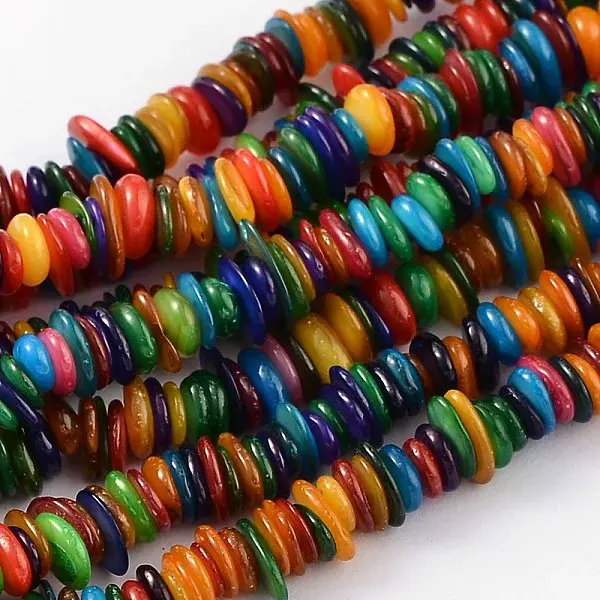 Colorful Natural Shell Chips Beads Strands Fit Necklace Making