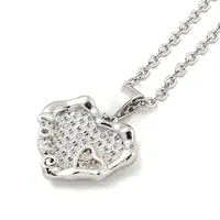 Heart Brass Micro Pave Clear Cubic Zirconia for Women