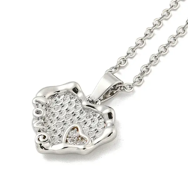 Heart Brass Micro Pave Clear Cubic Zirconia for Women