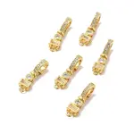 Brass Micro Pave Clear Cubic Zirconia Fold Over Clasps