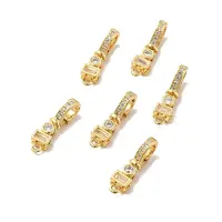 Brass Micro Pave Clear Cubic Zirconia Fold Over Clasps