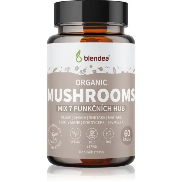 Blendea Organic Mushrooms kapsuly na udržanie vitality 60 cps