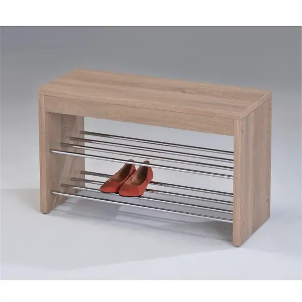 Lavice s botníkem, dub sonoma + chrom, lusia