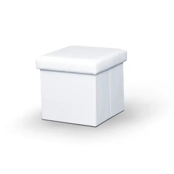 Skládací taburet, ekokůže bílá, tela new