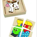 Minipuzzle mašinka v dř. krabičce