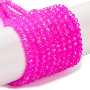 Baking Electroplate Glass Beads Strands