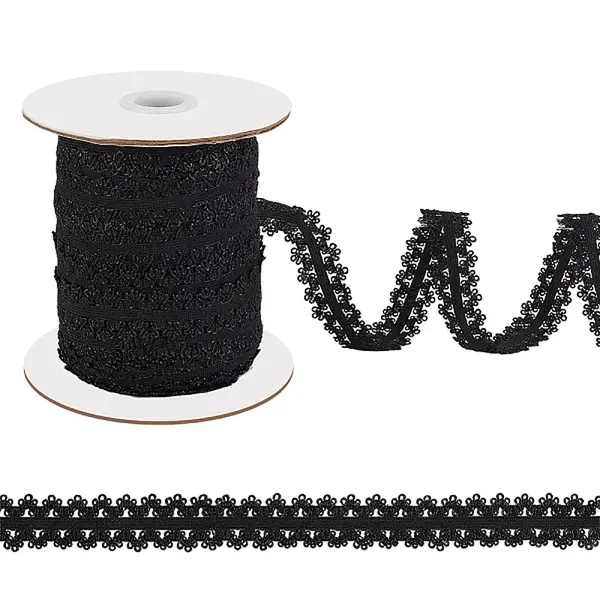 40M Nylon Elastic Double Edged Picot Lace Ribbons