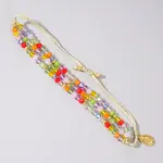 Faceted Glass Beads Three Layer Multi-strand Adjustable Charm Bracelets