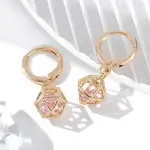 Brass Micro Pave Cubic Zirconia Leverback Earrings