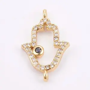 Brass Micro Pave Cubic Zirconia Links