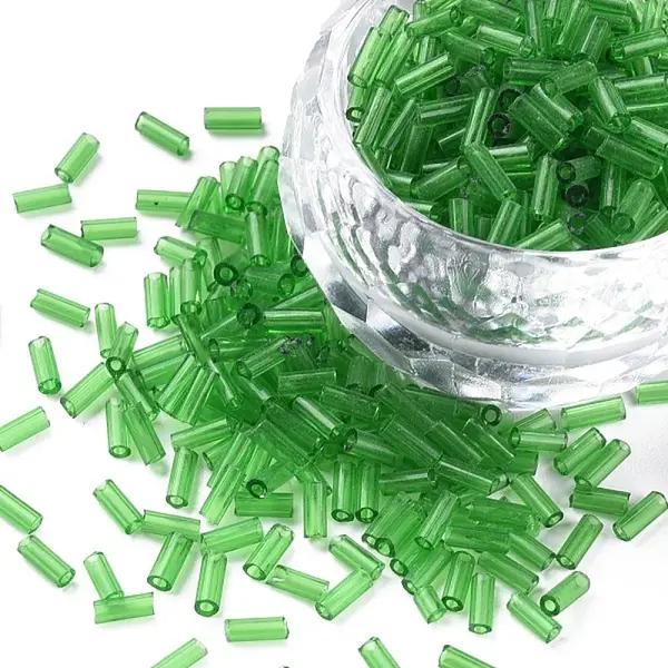 Transparent Glass Bugle Beads