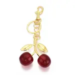 Alloy Resin Cherry Keychains
