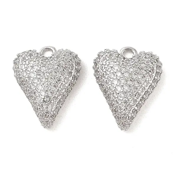 Brass Micro Pave Clear Cubic Zirconia Pendants