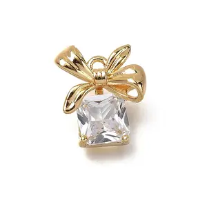 Brass Micro Pave Cubic Zirconia Pendants