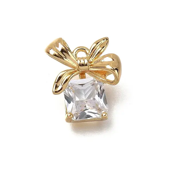 Brass Micro Pave Cubic Zirconia Pendants