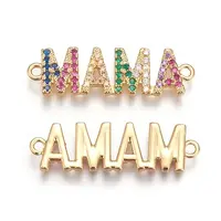 Brass Micro Pave Cubic Zirconia Links