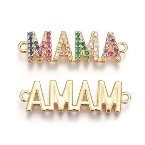 Brass Micro Pave Cubic Zirconia Links