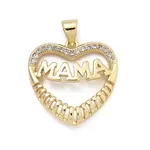 Mother's Day Brass Micro Pave Cubic Zirconia Pendants