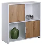 Malý regál s dvířky beverly - bílá/dub artisan