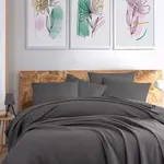 Přehoz 200x230 pique - tmavě šedá