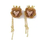 Handmade Flower Polymer Clay Rhinestone Tassel Dangle Beads