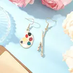 Palette & Brush Alloy Enamel Dangle Earrings