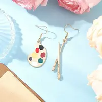 Palette & Brush Alloy Enamel Dangle Earrings