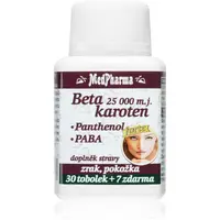MedPharma Beta karoten 25 000 m.j. +Panthenol+PABA tobolky k udržování normálního stavu vlasů, pokožky a sliznic 37 cps