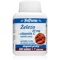 MedPharma Železo 20mg + vitamin C tablety pro normální tvorbu červených krvinek a hemoglobinu 107 tbl