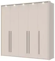 Pětidveřová šatní skříň s led osvětlením baptiste - béžová